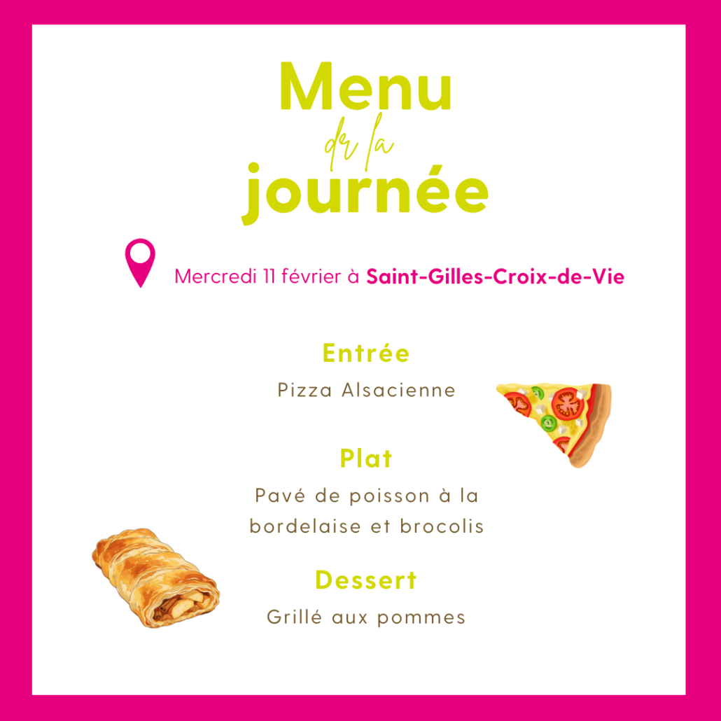 Menu de la journée (Publication Instagram)